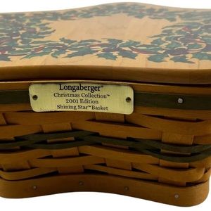 Longaberger 2001 Shining Star Basket, Christmas Collection with lid